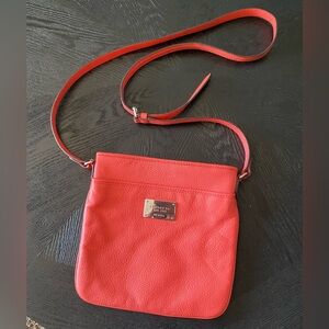 Gorgeous Ralph Lauren Coral Leather Crossbody Bag